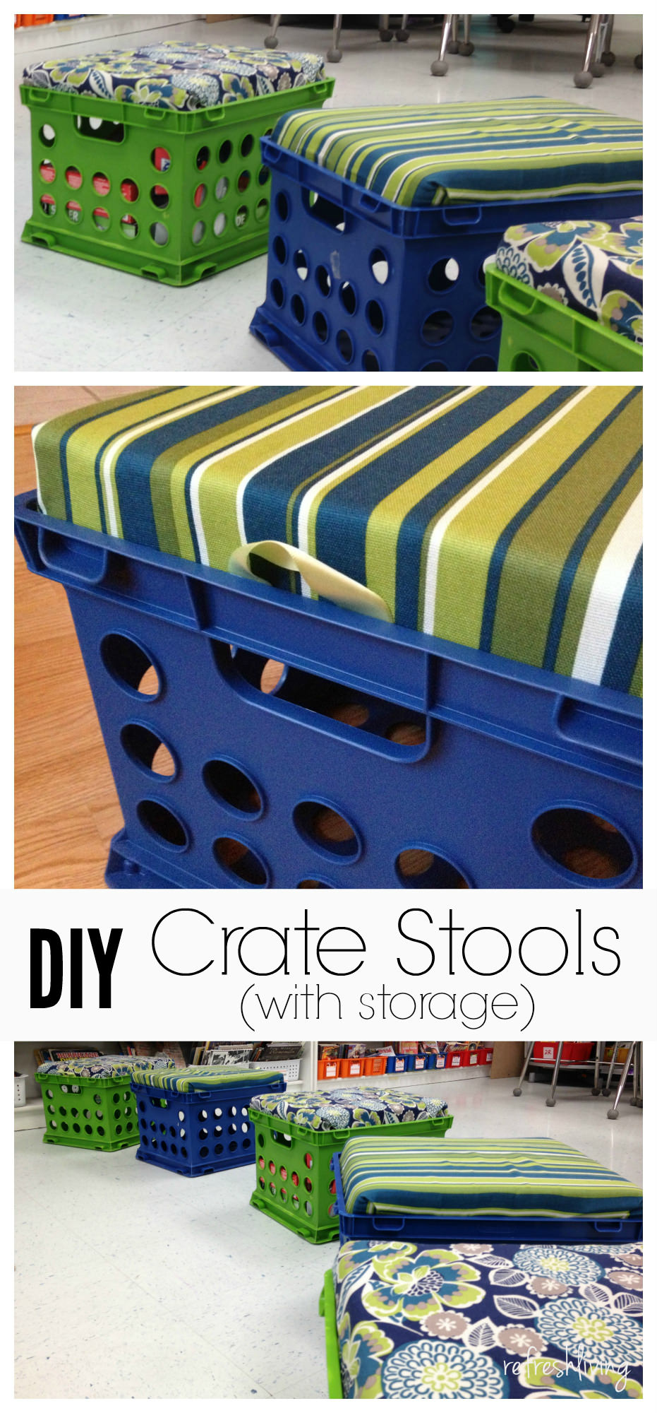 DIY Crate Storage Bench Refresh Living