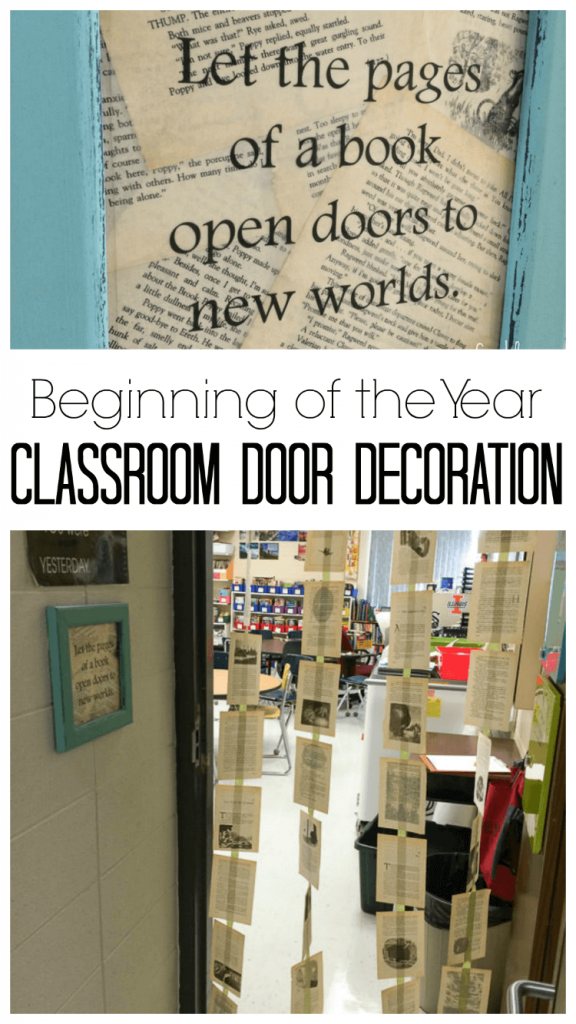 Start off the year on the right foot with an inspirational classroom decoration with book pages.