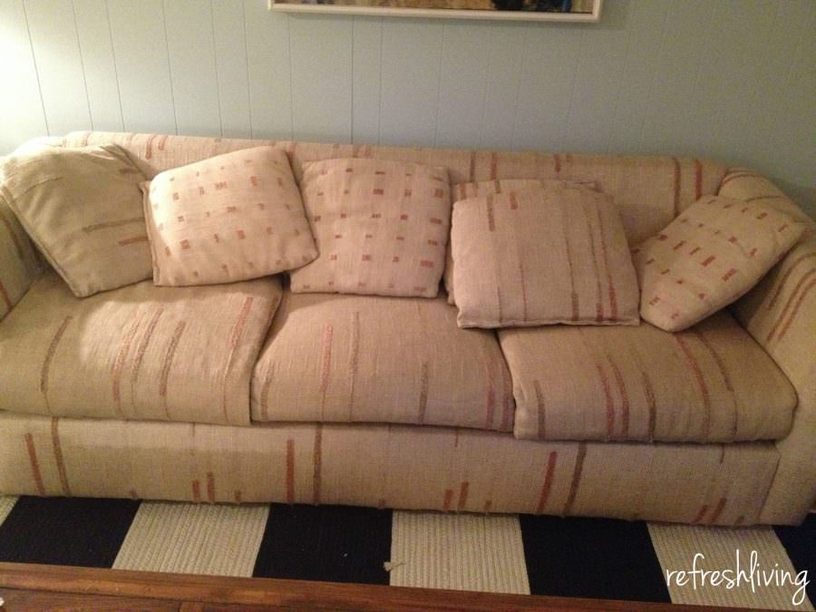 DIY Drop Cloth Slipcover Refresh Living