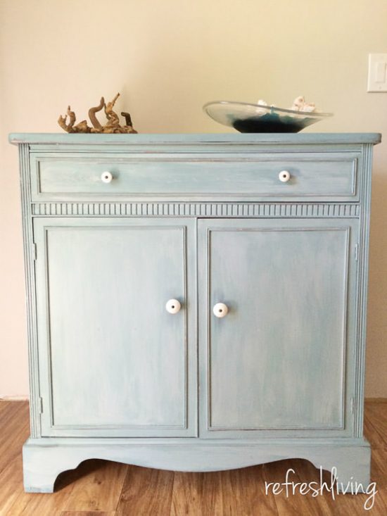 Dresser update with Miss Mustard Seed in Luckett's Green and French Enamel