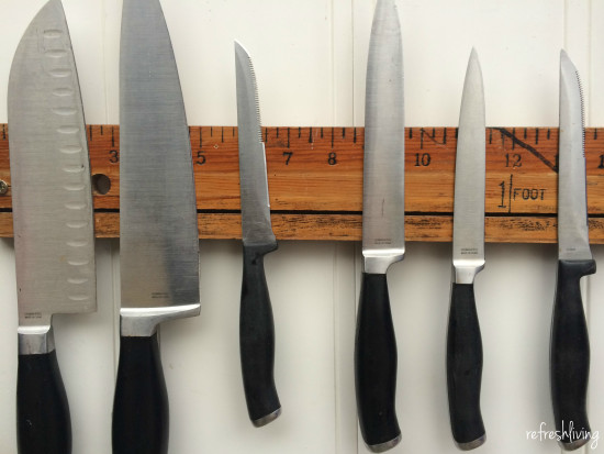 Vintage Yard Stick Knife Rack