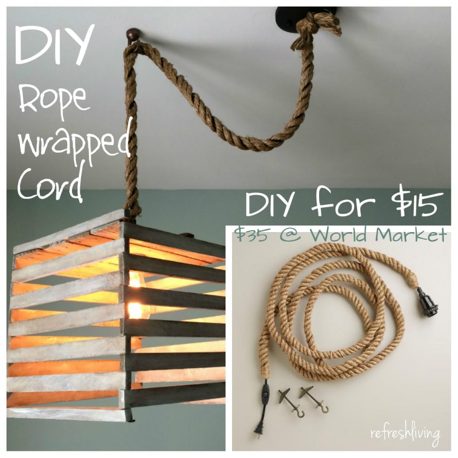 DIY Rope Pendant Cord Refresh Living