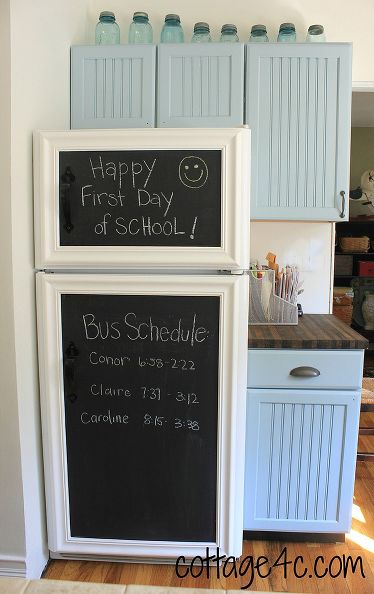 chalkboard on fridge