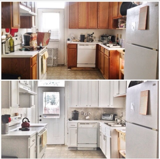 kitchen update budget before after diy kitchen backsplash kitchen cabinets 550x549