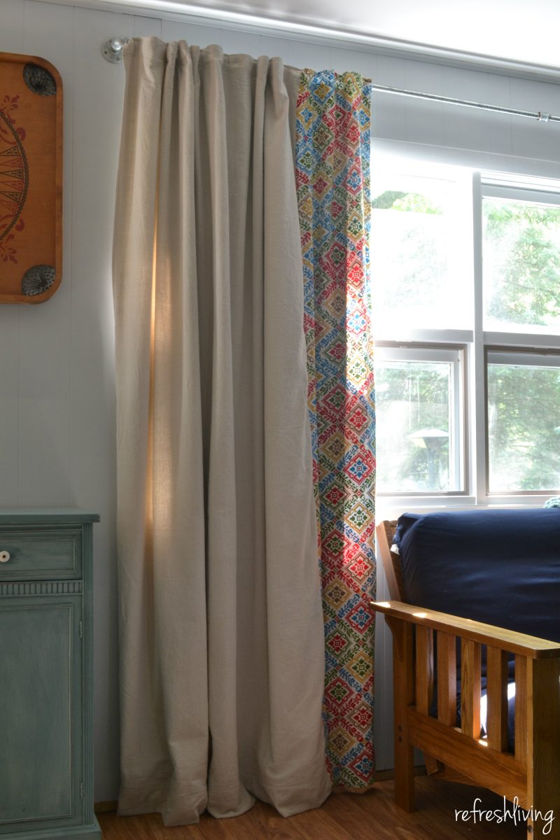 DIY Drop Cloth Curtains (modified for a large window) - Refresh Living