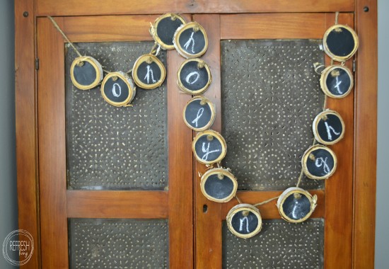 Wood Slice Chalkboard Banner