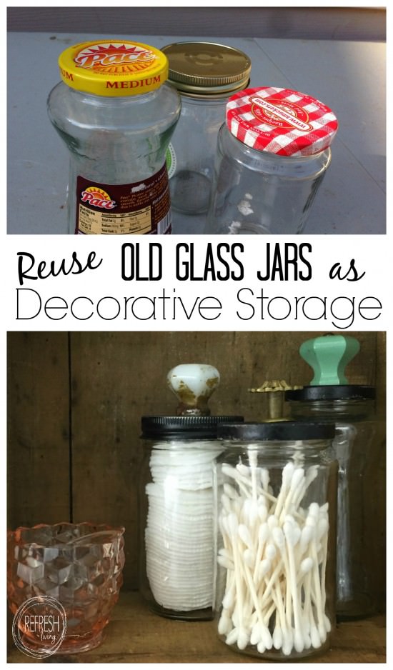 Reuse Old Glass Jars for Bathroom Organization Refresh Living