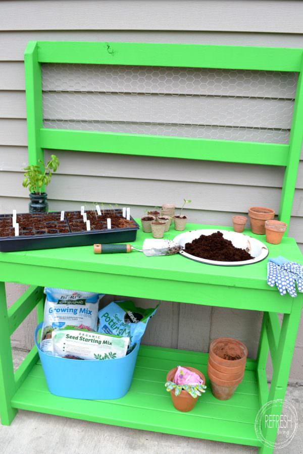 DIY Potting Bench Made Entirely of 2 x 4s! Refresh Living