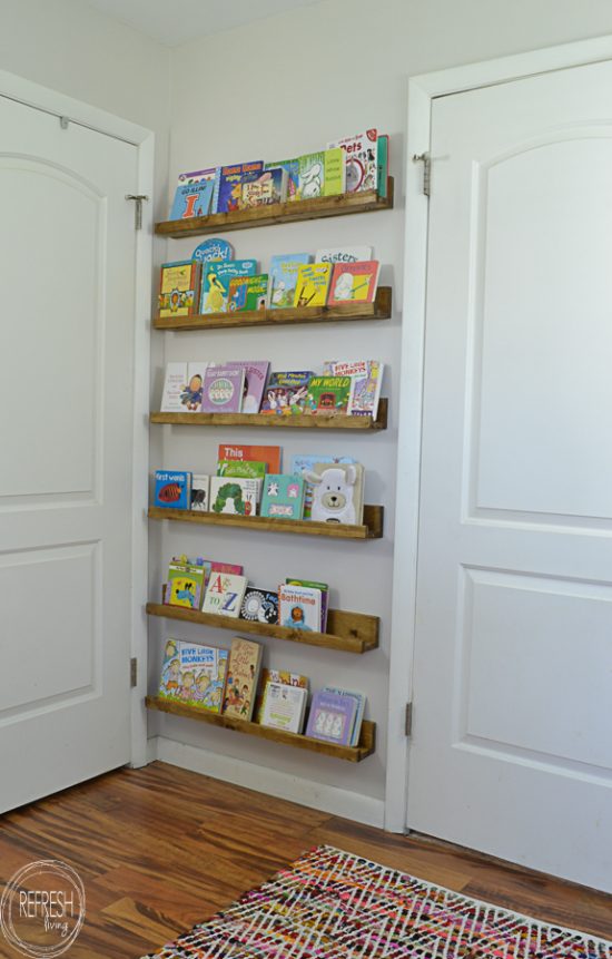 DIY Book Ledges Easy and Inexpensive Organization Refresh Living