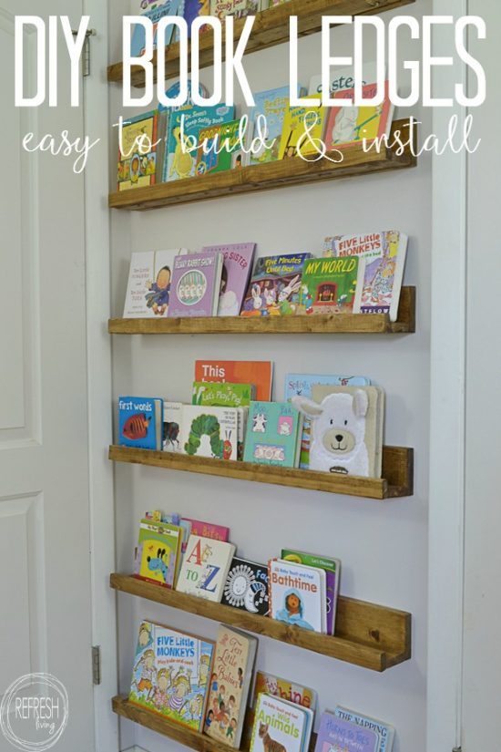 DIY Book Ledges Easy and Inexpensive Organization Refresh Living